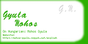 gyula mohos business card